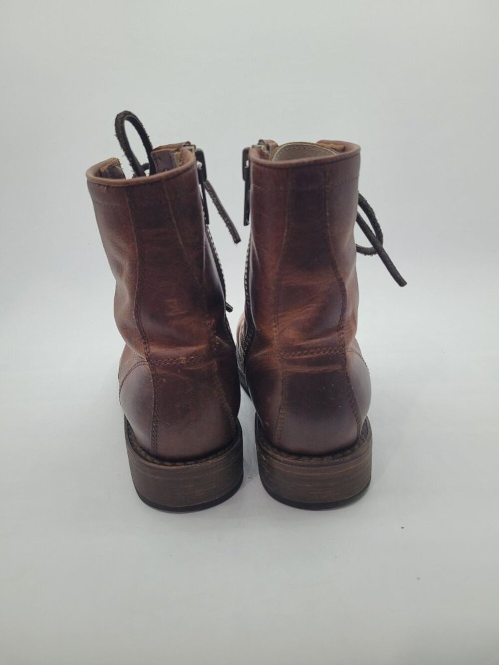 Freebird Manchester Lace Up Combat Boots Cognac Brown Leather Women's Size 7 - Picture 5 of 8